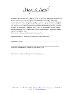 I am aware that my appointment is reserved for me. I agree to give