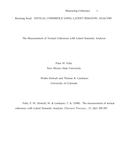 Measuring Coherence 1 Running head