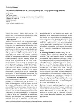 1. Introduction 2. Architecture and Platforms 3. Indexing Workflow
