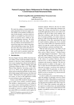 Natural Language Query Refinement for Problem Resolution from