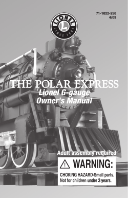 Owner`s Manual Lionel G-gauge