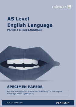 AS Level English Language - Edexcel