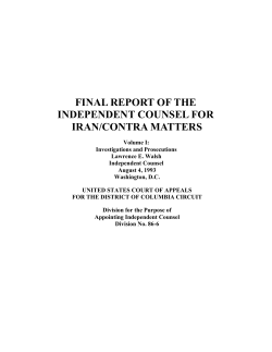 final report of the independent counsel for iran/contra matters
