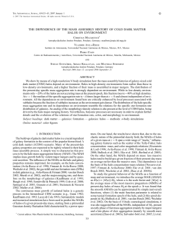 THE DEPENDENCE OF THE MASS ASSEMBLY HISTORY OF