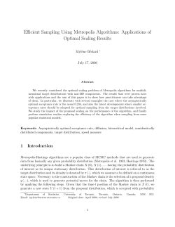 Efficient Sampling Using Metropolis Algorithms
