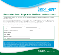 Prostate Seed Implants Patient Instructions