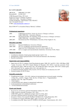 CV Yann SARAZIN - Institut des Sciences Chimiques de Rennes