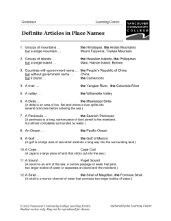 Definite Articles in Place Names - VCC Library