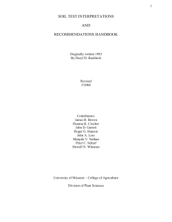 soil test interpretations and recommendations handbook