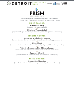 FIRST COURSE - Detroit Restaurant Week
