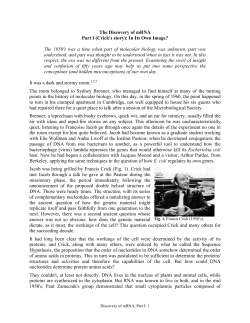 The Discovery of mRNA Part I (Crick`s story)