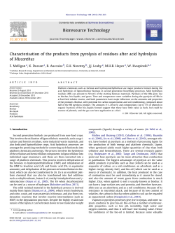 Characterisation of the products from pyrolysis of residues