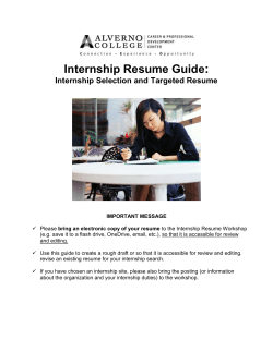 Internship Resume Guide