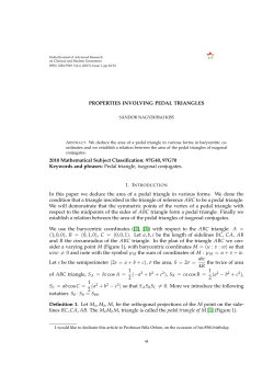 (&minus;a2 + b2 + c2), SB = ca cos B = (a2 &minus; b2 + c2),