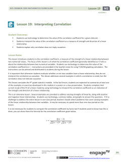 Lesson 19: Interpreting Correlation