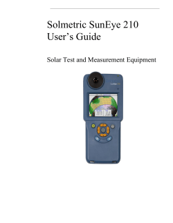 Solmetric SunEye User`s Guide