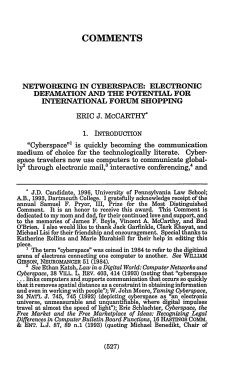 Networking in Cyberspace: Electronic Defamation and