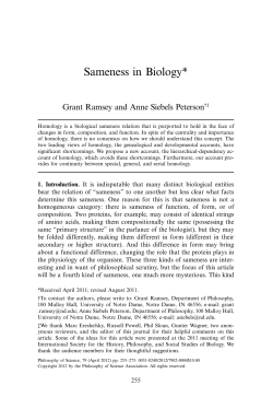 Sameness in Biology