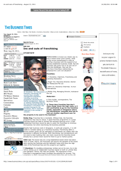 Ins and outs of franchising - August 23, 2011