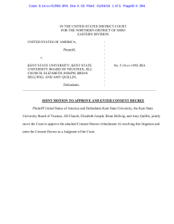 Kent State Consent Decree - US Department of Justice