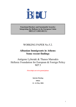 Albanian Immigrants in Athens