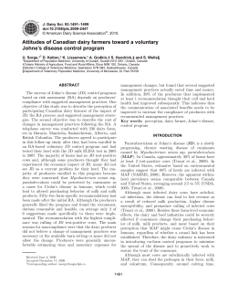Attitudes of Canadian dairy farmers toward a voluntary Johne`s