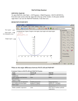 MuPAD Help Handout OPENING MuPAD To open MuPAD, click