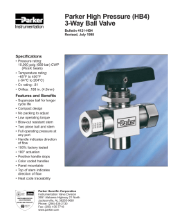 Parker High Pressure (HB4) 3 Way Ball Valve