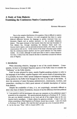 A Study of Fula Dialects: Examining the Continuous/Stative