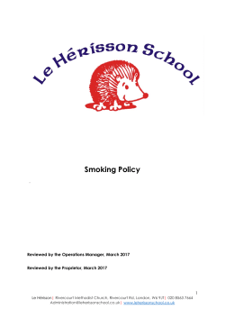 Smoking Policy - Le Herisson School