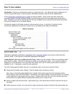 How To Use Ladders
