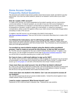 Home Access Center Frequently Asked Questions