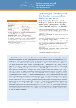 Epidemiological characteristics of skin disorders in cetaceans from