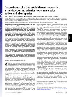 Determinants of plant establishment success in a multispecies