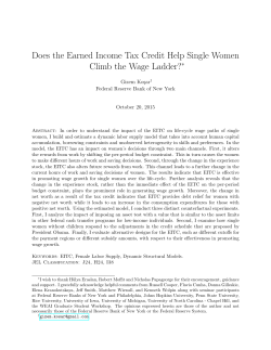Does the Earned Income Tax Credit Help Single Women Climb the