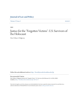 Justice for the "Forgotten Victims": U.S. Survivors of the Holocaust