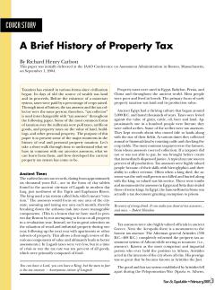 A Brief History of Property Tax