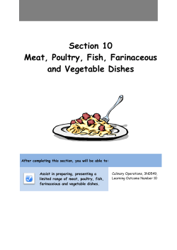 Meat, poultry, fish, farinaceous and vegetable dishes
