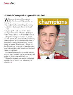 SkillsUSA Champions, Fall 2016