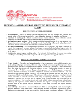 technical assistance for selecting the proper hydraulic fluid