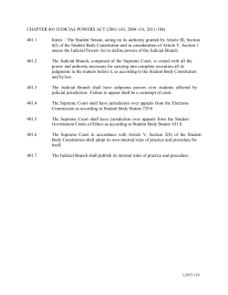 CHAPTER 401 JUDICIAL POWERS ACT (2001-143, 2004