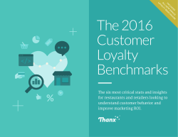 2016 Customer Loyalty Benchmarks