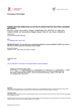 FORMALDEHYDE DISMUTASE ACTIVITIES IN GRAM