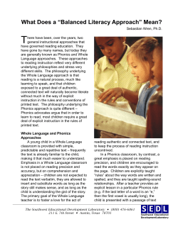 Balanced Literacy Approach