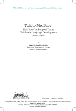 Talk to Me, Baby! - Brookes Publishing Co.