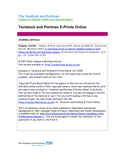 - Tavistock and Portman Staff Publications Online