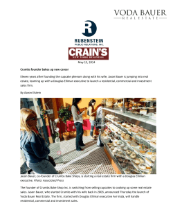 Crumbs founder bakes up new career