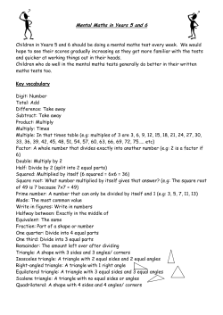 Mental Maths in Years 5 and 6