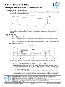 Paradigm Rack Mount Repeater Installation Setup