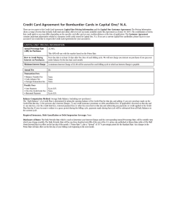 Credit Card Agreement for Bombardier Cards in Capital One,&reg; N.A.